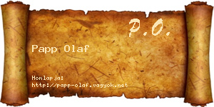 Papp Olaf névjegykártya